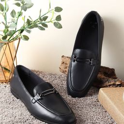 yoho Women PU Slip-On Round Toe Loafers-picture-3