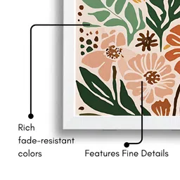 Sassyco Pink & Orange 1 Piece Canvas Floral and Botanical Wall Paintings image 2