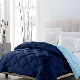 CHICERY Navy Blue & Blue Geometric AC Room Double Bed Comforter-image-79