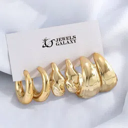Jewels Galaxy Contemporary Half Hoop Earrings-picture-10