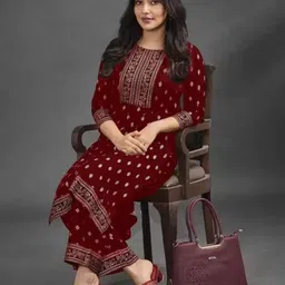 Moda Rapido Women Floral Printed Regular Kurta with Trousers image 1