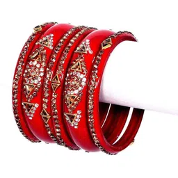 SEEMO Set Of 6 Stone-Studded Bangles-picture-13