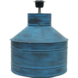 Homesake Rustic Milk Gagar Turquoise Blue Distressed Look Electric Table Lamp with Shade image 2