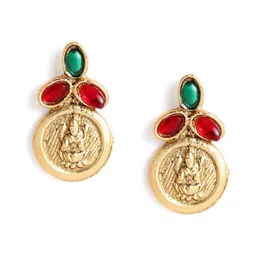 Peora Gold-Plated Ruby-Studded Layered Jewellery Set image 2