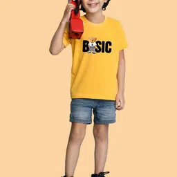 NUSYL Boys Typography Printed Round Neck Cotton T-shirt image 2