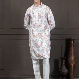 EKYAA Men Printed Mirror Work Kurta-picture-20