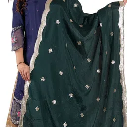 A R SILK DUPATTA HUB Floral Embroidered Dupatta With Sequinned image 3