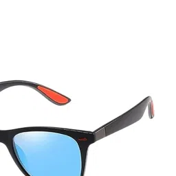 SPADEACES Unisex Polarised and UV Protected Wayfarer Sunglasses BLUE BLACK WAYFARAR-76_14 image 2