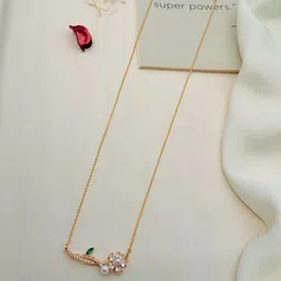 Anouk Women Brass Rose Gold-Plated Artificial Stones and Beads Handcrafted Ethnic Chain-picture-33