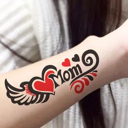 VOORKOMS Mom With Heart & Wings Temporary Tattoo Sticker image 2
