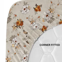 bsb home Bronze-Toned Floral Printed Microfiber 210 TC Queen Bedsheet Set 1.82 m x 1.98 m image 3