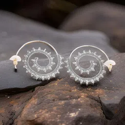 Meadows 925 Sterling Silver Circular Shaped Drop Earrings-picture-58