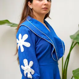 TBFO Colourblocked Applique A-Line Midi Dress image 2