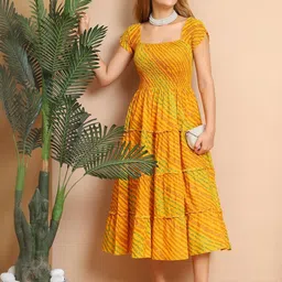 Aawari Striped Off-Shoulder Jacquard Fit & Flare Maxi Dress image 5