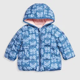 mothercare Girls Conversational Printed Hooded Insulator Puffer Jacket-picture-40