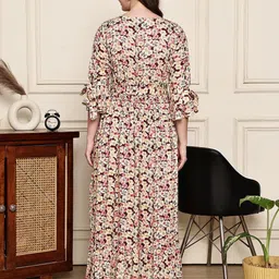 COLOR STUDIO Floral Print Bell Sleeve Georgette Maternity Maxi Dress image 4