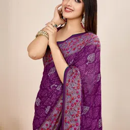 HERE&NOW Floral Printed Saree image 2