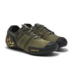 Woodland Men Colourblocked Suede Sneakers-picture-23
