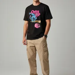 OUTLAWS Men Graphic Printed Regular Fit Cotton T-shirt image 5