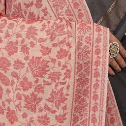 Exotic India Two Ply Reversible Woolen Shawl With Woven Paisleys And Maple Leaf Jaal image 4