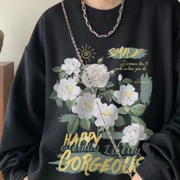 StyleCast x Revolte Men Floral Printed Round Neck Oversized Sweatshirt image 2