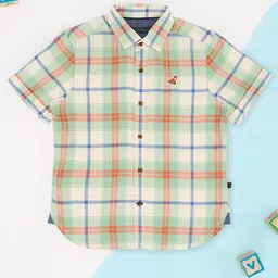 Pantaloons Junior Boys Tartan Checks Opaque Casual Shirt-image-71
