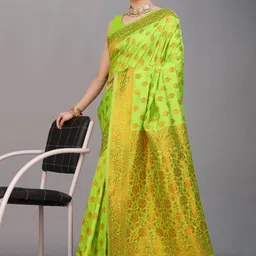 Royal Rajgharana Saree Ethnic Motifs Woven Design Zari Banarasi Sarees-picture-22