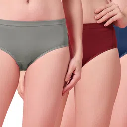 SHYAM SONS FLAIR Women Pack Of 3 Solid Anti Bacterial High-Rise Hipster Briefs-picture-28