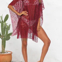 JC Mode Self Design V-Neck Swimwear Cover Up Top-image-20