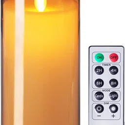 Acrylic Flameless LED Candles with Remote Control and Timer - AA Battery-Powered Candle-image-20
