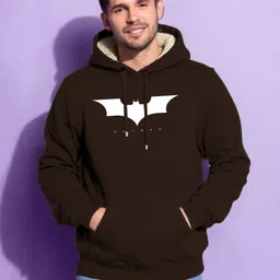 MaverIQ Men Batman Graphic Printed Hooded Sweatshirt image 2