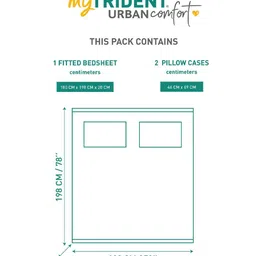 MYTRIDENT White Floral 144 TC King Bedsheet with 2 Pillow Covers image 3