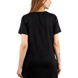 URBE-URBAN EVOLUTION Women Self Design Round Neck Lounge T-Shirt image 3