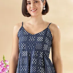 Anouk Women Printed Ethnic Cotton Peplum Crop Top-picture-37