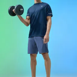 Technosport Solid Slim Fit Sports Active Running Gym Shorts with Techno Dry image 2