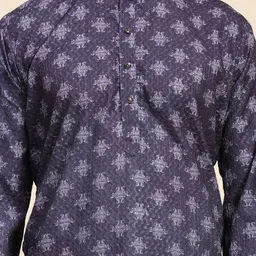 Moda Rapido Ethnic Motifs Embroidered Sequnnied Mandarin Collar Straight Kurta & Churidar image 3