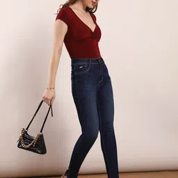 FCK-3 Women Regular Fit High-Rise Light Fade Stretchable Jeans image 3