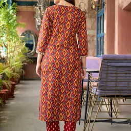KALINI Women Ethnic Motifs Embroidered Regular Thread Work Kurta with Trousers & With Dupatta image 4