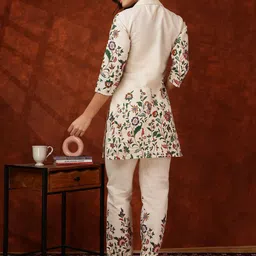 KALINI Botanical Printed Collar Neck Tunic With Trousers Co-Ords image 4