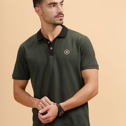 WROGN Men Polo Collar Applique Slim Fit T-shirt-picture-28