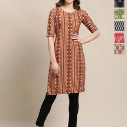 7Threads Women Pack Of 6 Ethnic Motifs Printed Daily Straight Kurtas-picture-33