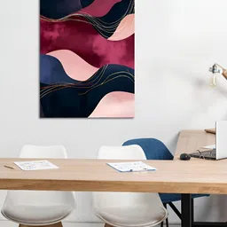 Craftnest creations Pink & Purple Single Piece Canvas Abstract Wall Paintings image 3