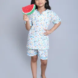 Little Clothings Girls Printed Organic Cotton Night suit-image-76