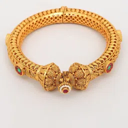 Exotic India Set Of 2 Traditional Openable Kada Bangles with Studded Stone image 2
