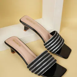 MOZAFIA Women Embellished Kitten Heel Sandals-image-53