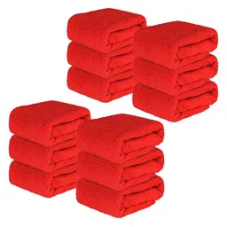 Kuber Industries 12 Pcs Red 250 GSM Face Towels image 1