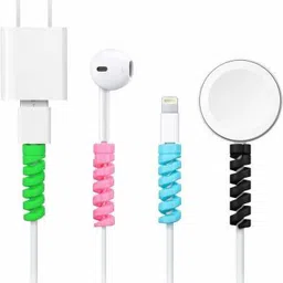 VENNE ORIGNAL 4 Pieces Cable Protector for Earphones & USB Cable Chargers Cable Protector (Multi Color) Cable Protector-picture-16