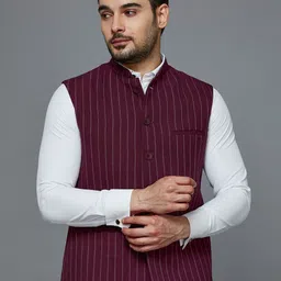 ESSAS club Men Striped Nehru Jackets-picture-34