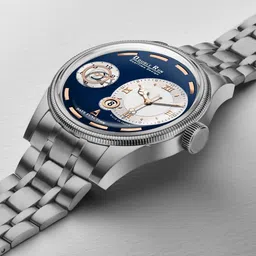 DOUBLERUN Men Dial & Stainless Steel Bracelet Style Straps Analogue Multi Function Watch H05NNN16002 image 3