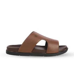 WALKWAY by Metro Men Synthetic Brown Sliders image 3